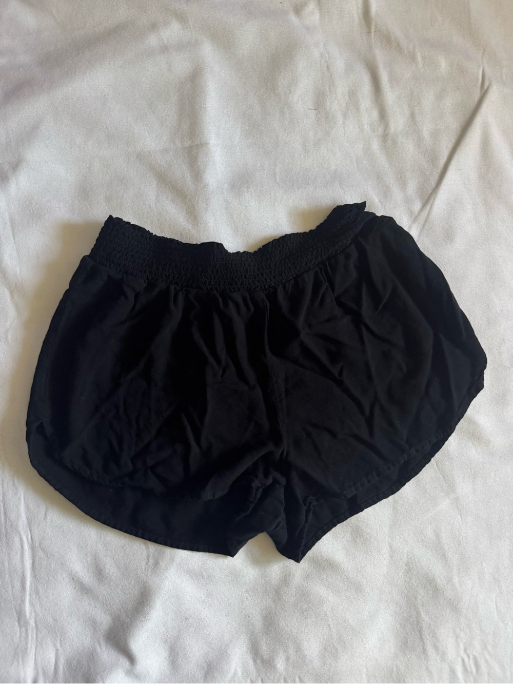 Forever 21 Black Women's Sleep Shorts with Smocked Waist